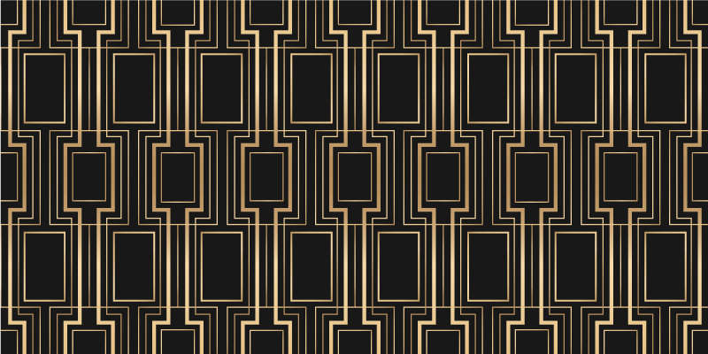 Bedroom vinyl rug in golden and black decor pattern - TenStickers