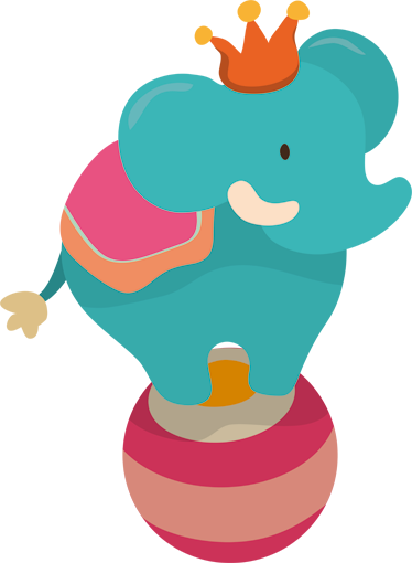 Kids vinyl rug with balancing elephant design - TenStickers