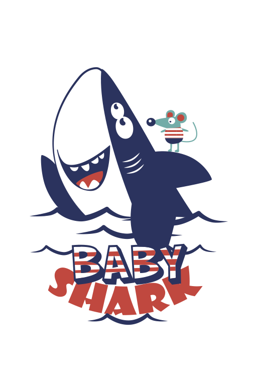Kids vinyl rug baby shark rug - TenStickers