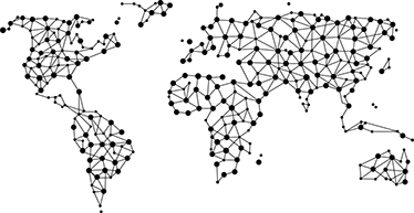World map vinyl rug with linked locations - TenStickers
