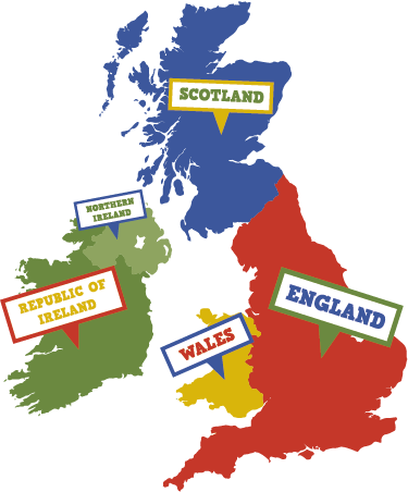 World map vinyl rug colorful great britain - TenStickers