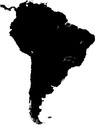 World map vinyl rug with south america outline - TenStickers
