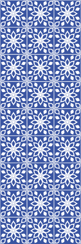 Bathroom vinyl rug with blue southern tile design - TenStickers