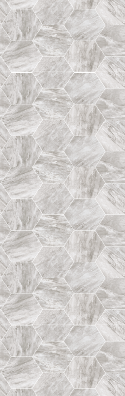 Gold marble hexagonal pattern bathroom vinyl rug - TenStickers