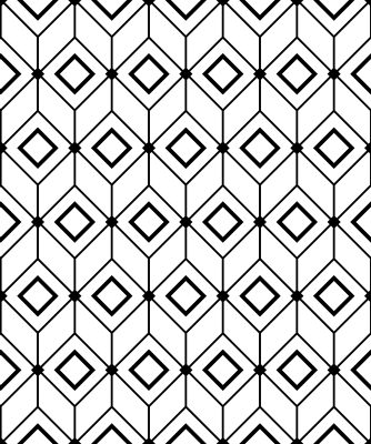 Geometric vinyl rug with modern diamond design - TenStickers