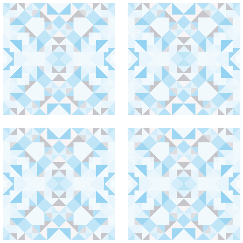Bathroom vinyl rug in vintage blue grey tiles - TenStickers