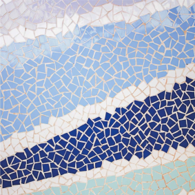 Blue small irregular tiles bathroom vinyl rug - TenStickers