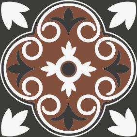 Bathroom vinyl rug in gray and brown vintage design - TenStickers