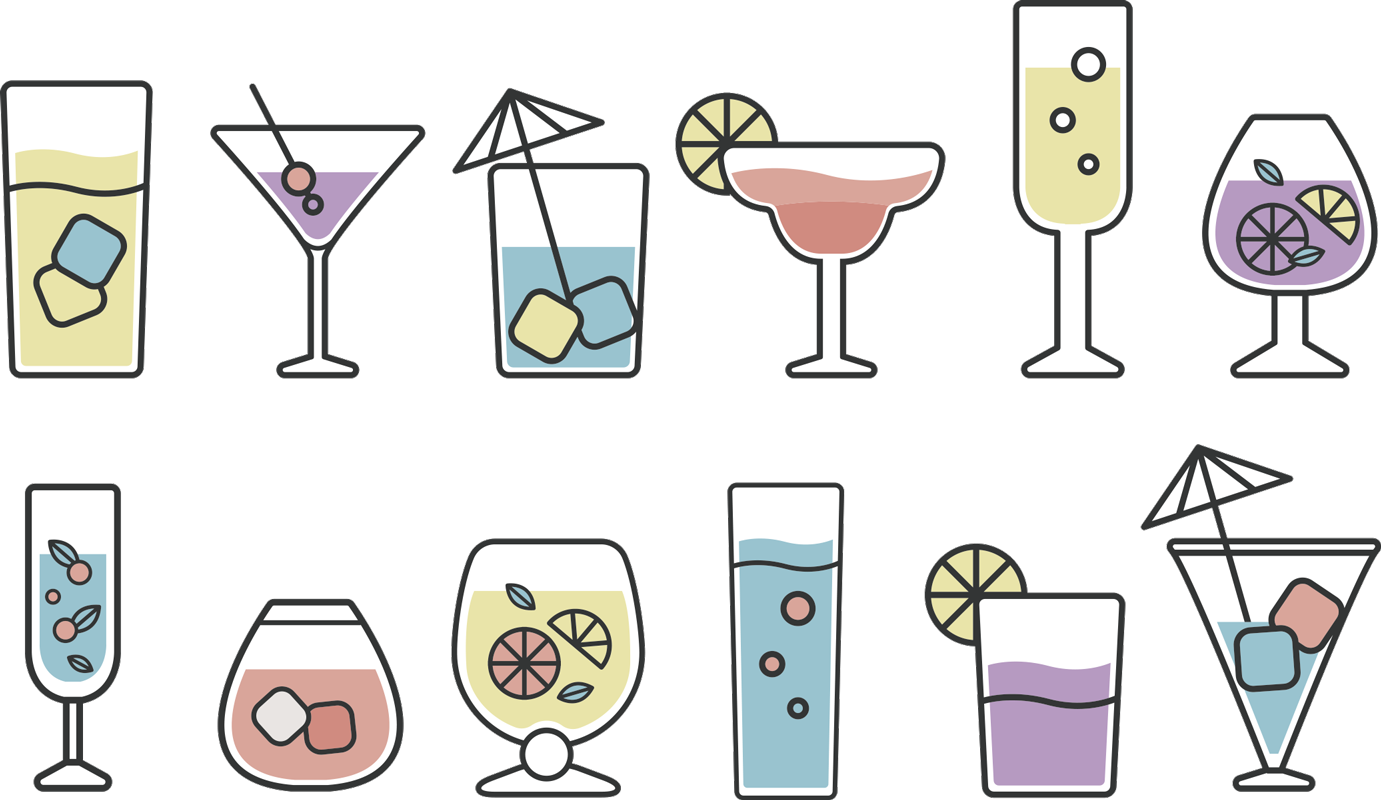 Kitchen vinyl rug cocktails sticker - TenStickers