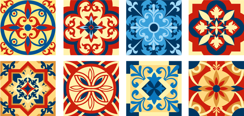 Eraldo tile design kitchen vinyl rug - TenStickers