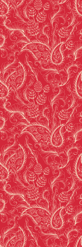 Kitchen vinyl rug with paisley illustration fridge - TenStickers