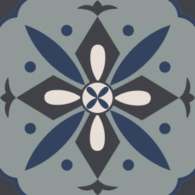 Kitchen vinyl rug in hydraulic color tile design - TenStickers