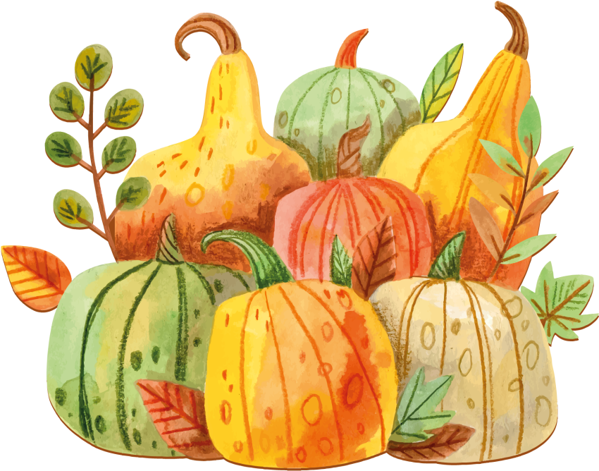 Kitchen vinyl rug watercolor happy thanksgiving veggies - TenStickers