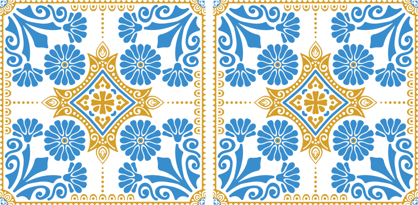 Kitchen vinyl rug moroccan cement tile pattern - TenStickers