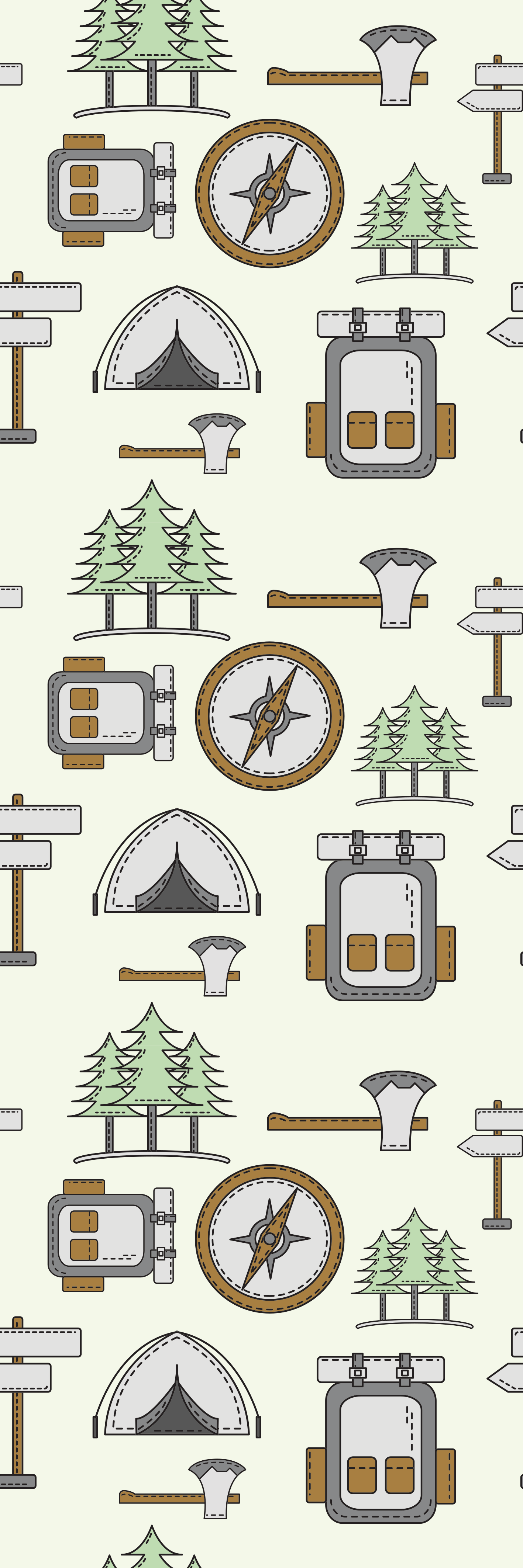 Bedroom vinyl rug camping gear set - TenStickers