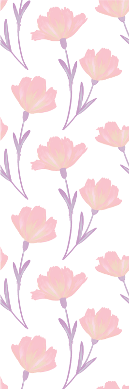 Bedroom vinyl rug with minimalist watercolor wildflowers - TenStickers