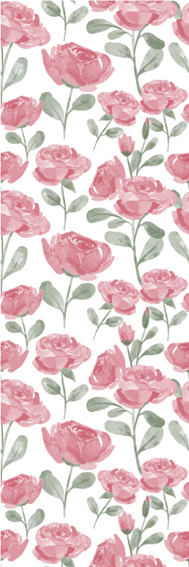 Bedroom vinyl rug in natural vintage rose design - TenStickers