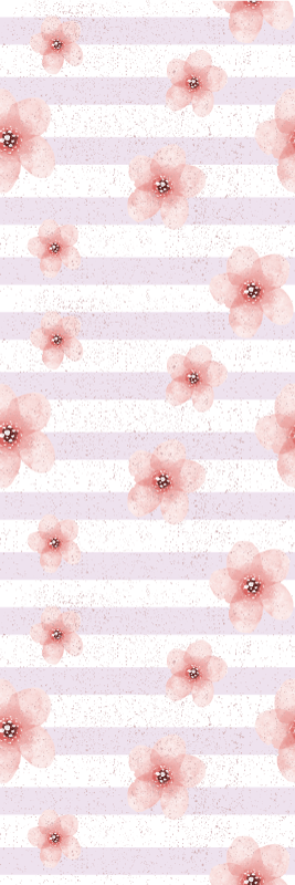 Shabby chic vertical pink stripes bedroom vinyl rug - TenStickers
