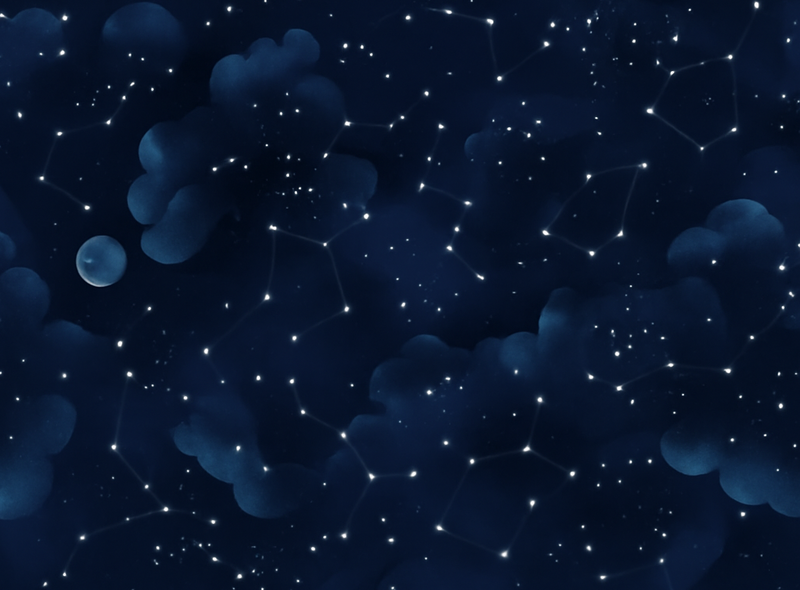 Bedroom vinyl rug navy blue sky with stars design - TenStickers