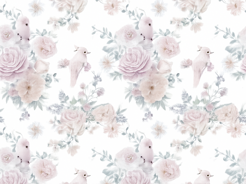 Bedroom vinyl rug in grey elegant flower design - TenStickers