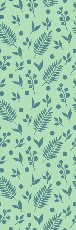 Office vinyl rug with green leaves on green - TenStickers