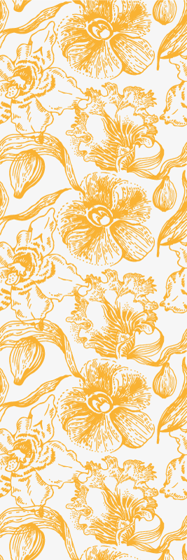 Office vinyl rug with yellow orchid pattern - TenStickers
