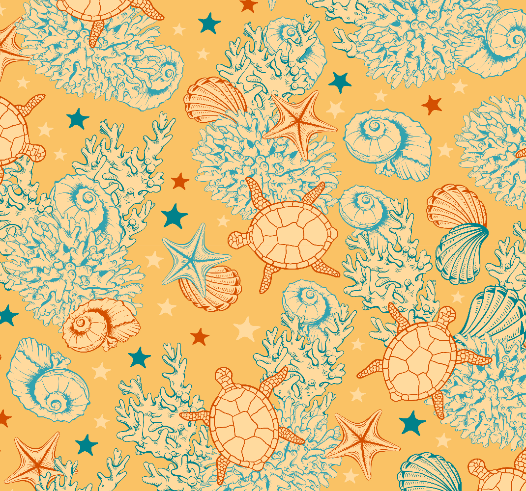 Bedroom vinyl rug underwater life soft hues - TenStickers