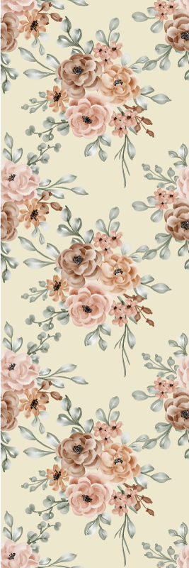 Bedroom vinyl rug romantic large rose painting - TenStickers