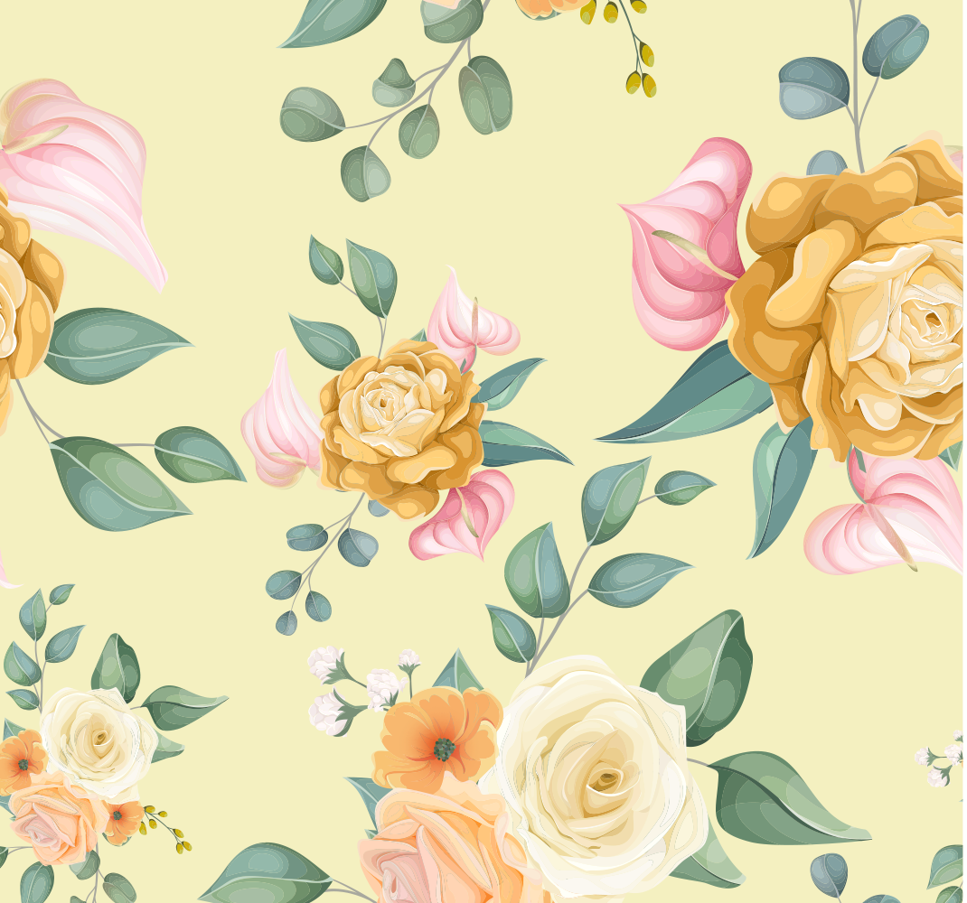Yellow roses vintage style bedroom vinyl rug - TenStickers