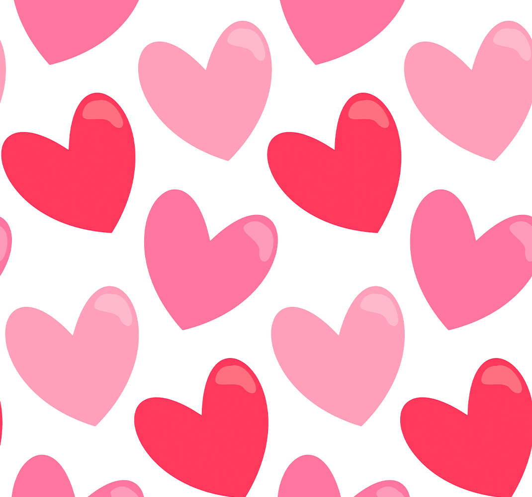 Bedroom vinyl rug in big heart shapes - TenStickers