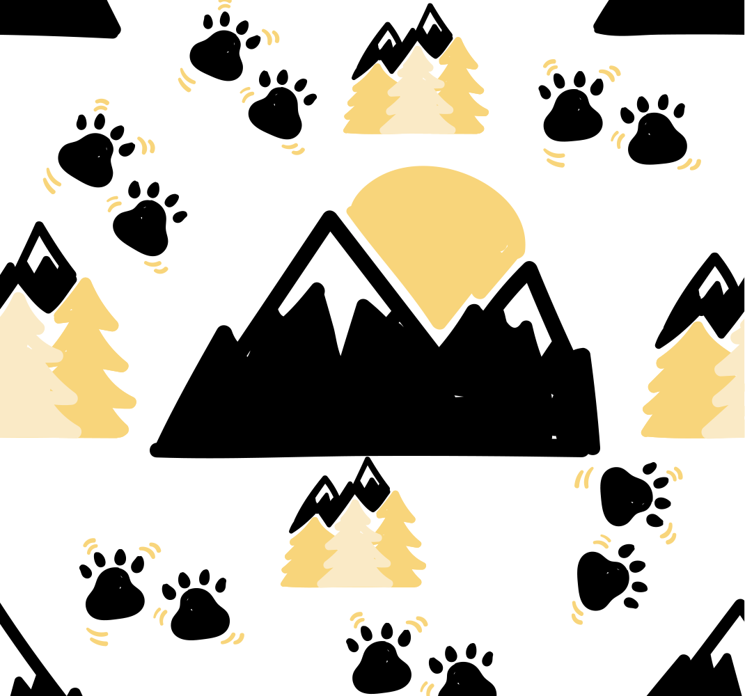 Bedroom vinyl rug footprints in mountains on white - TenStickers