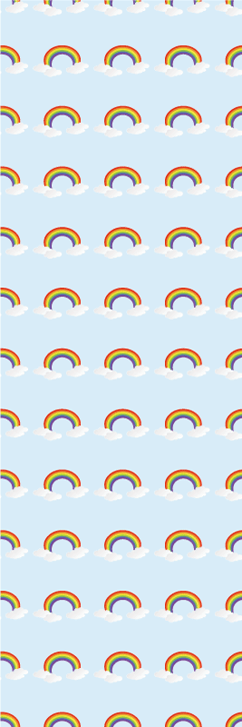 Colorful rainbow and clouds bedroom vinyl rug - TenStickers