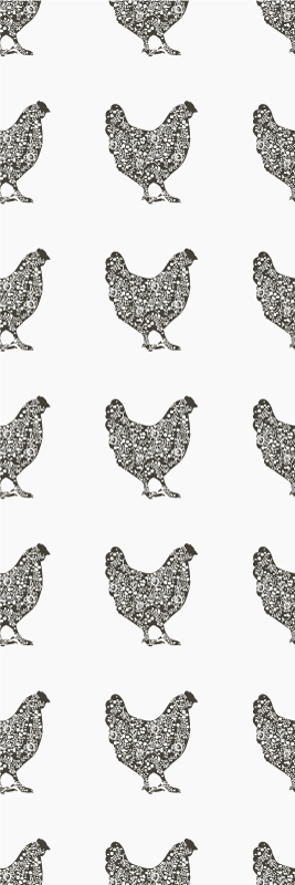 Bedroom vinyl rug with black hen design - TenStickers