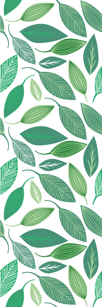Bedroom vinyl rug with green leaf nature design - TenStickers