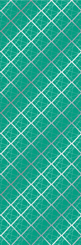 Bedroom vinyl rug with green tile effect - TenStickers