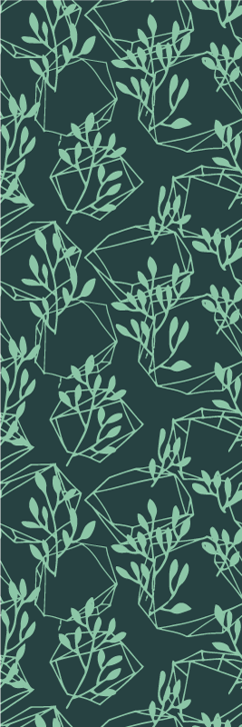 Green vintage plants bedroom vinyl rug - TenStickers