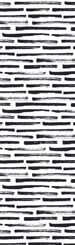 Vintage black lines on white bedroom vinyl rug - TenStickers
