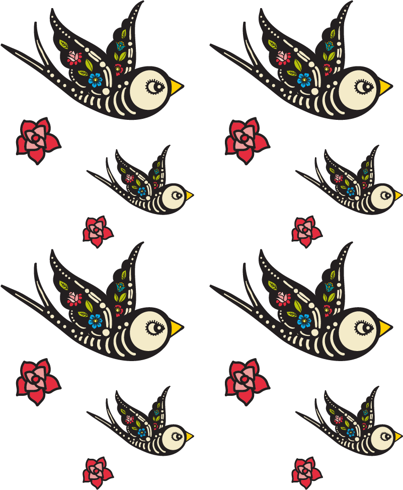 Bedroom vinyl rug mexican birds - TenStickers