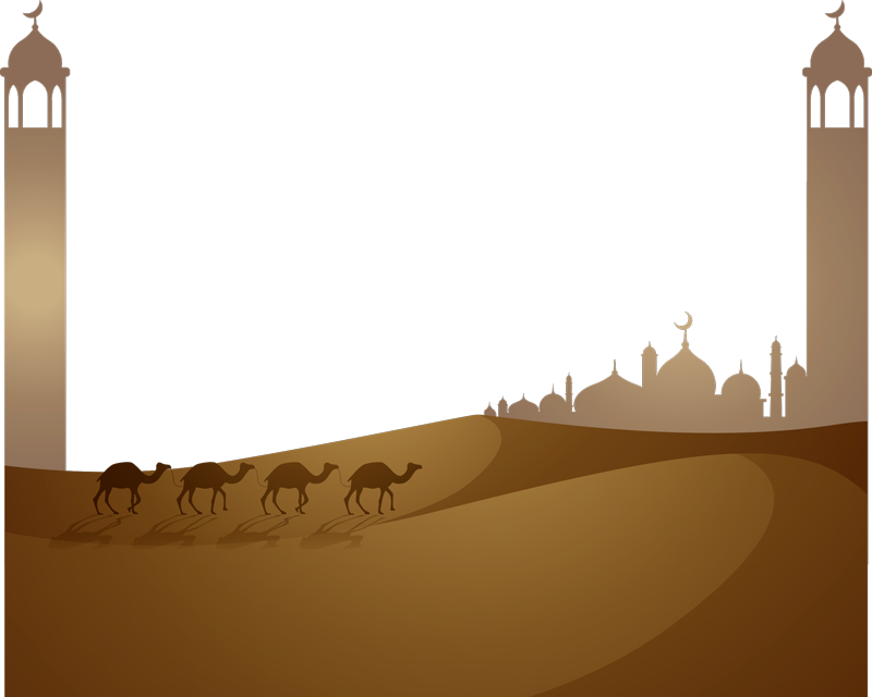 Bedroom vinyl rug with islamic mosque and camels - TenStickers