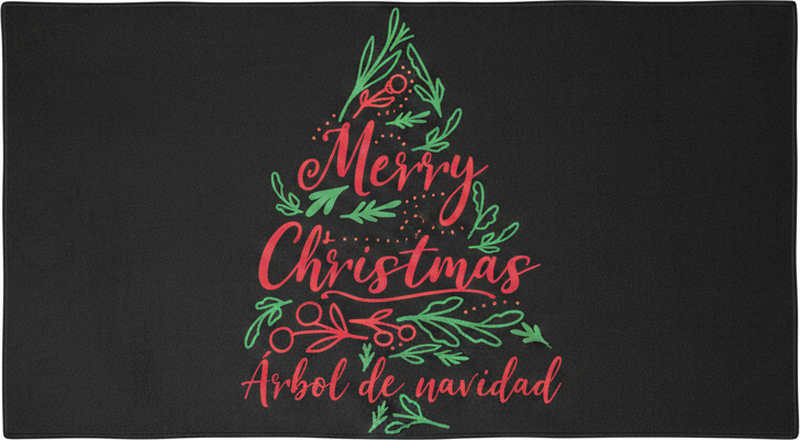 Bedroom vinyl rug merry christmas tree - TenStickers
