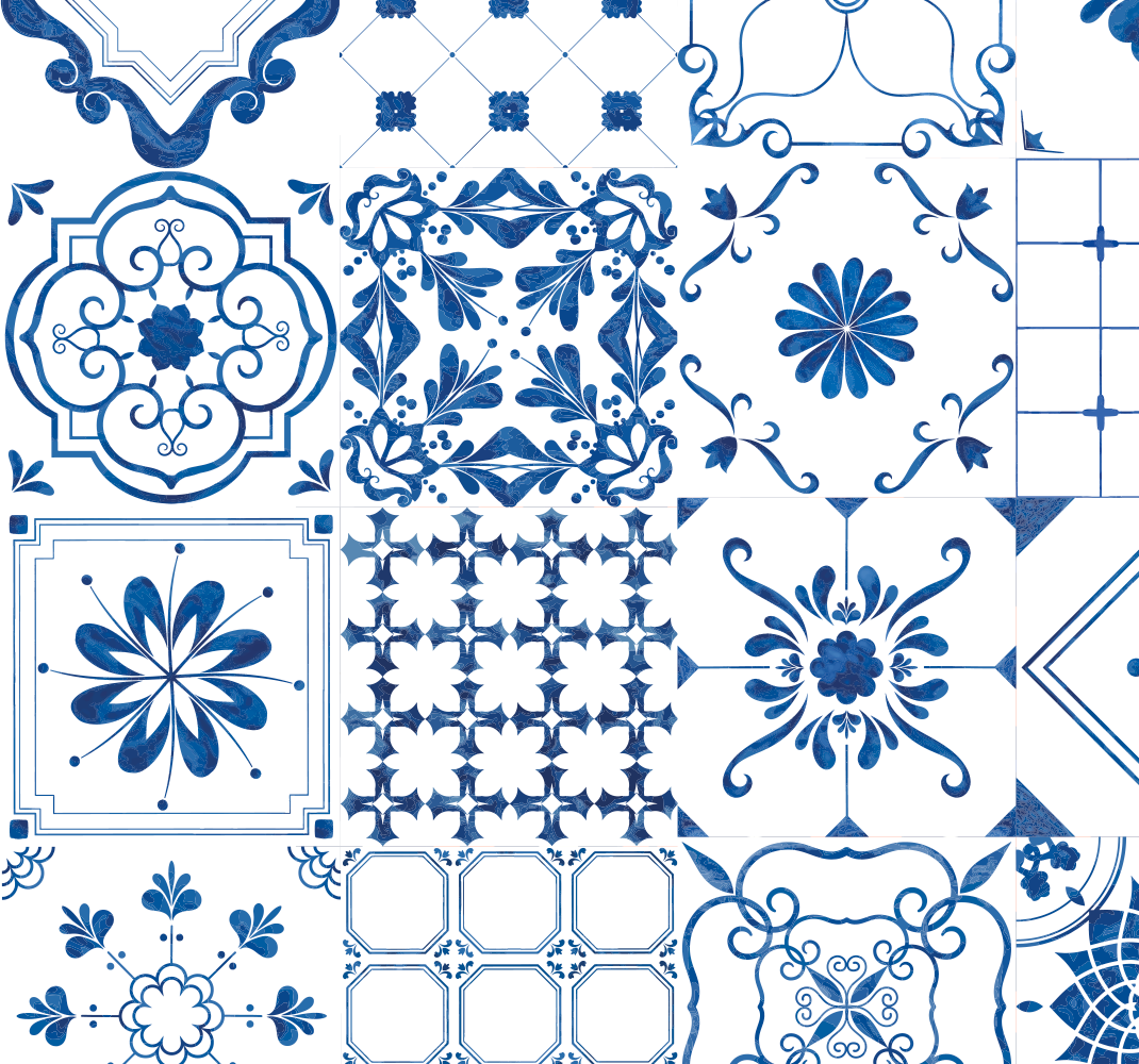 Nordic tiles nordic vinyl rug - TenStickers
