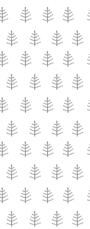 Nordic vinyl rug with gray minimalist tree designs - TenStickers