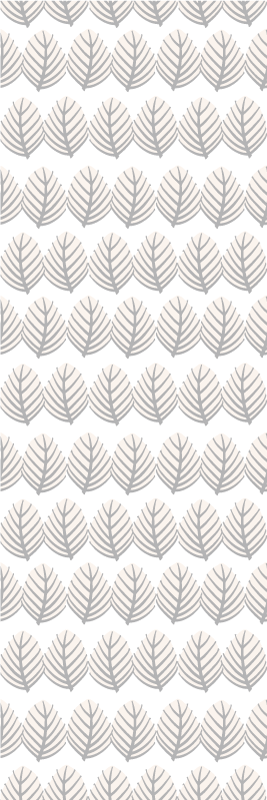 Nordic vinyl rug with grey leaf pattern - TenStickers