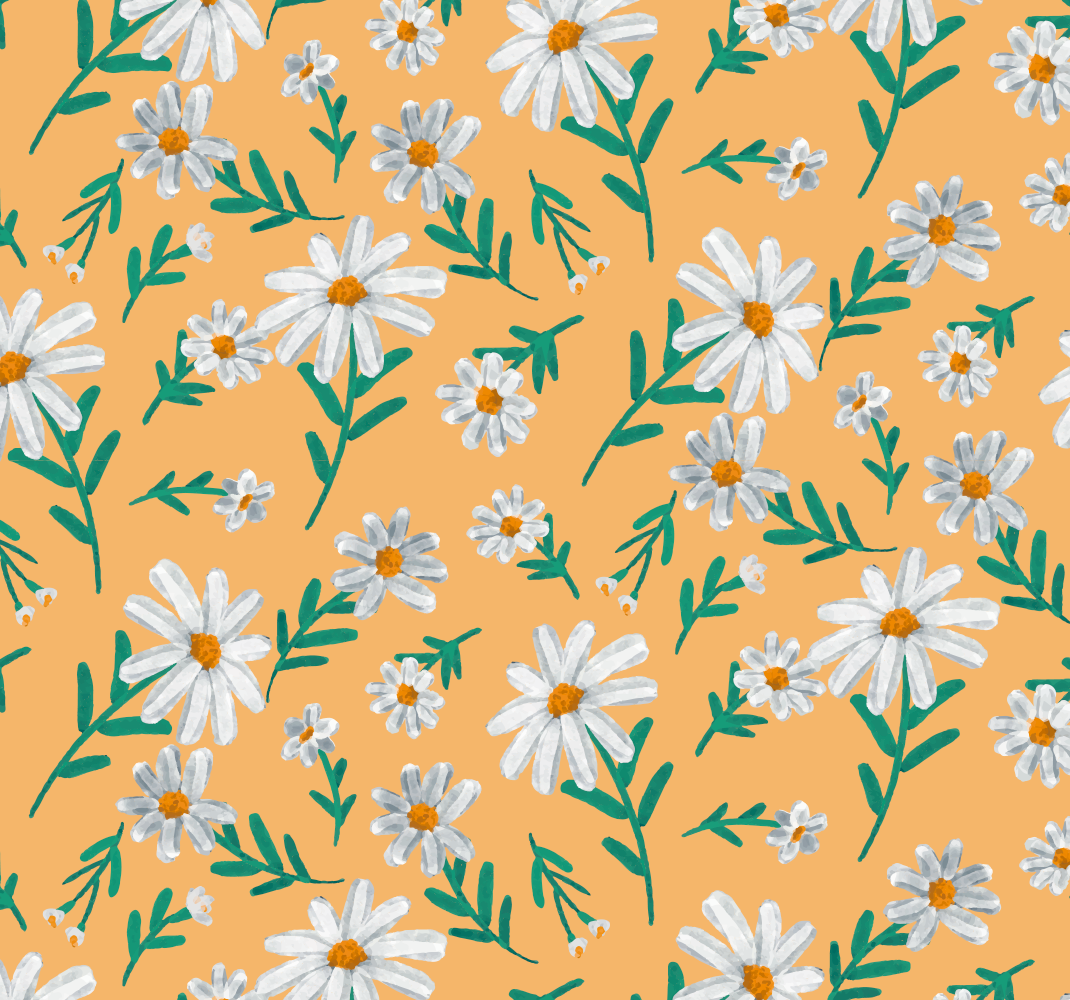 Nature vinyl rug daisy flower yellow background - TenStickers