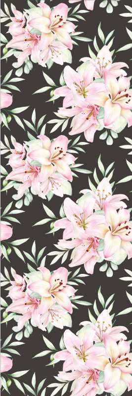 Nature vinyl rug with watercolor lilies design - TenStickers
