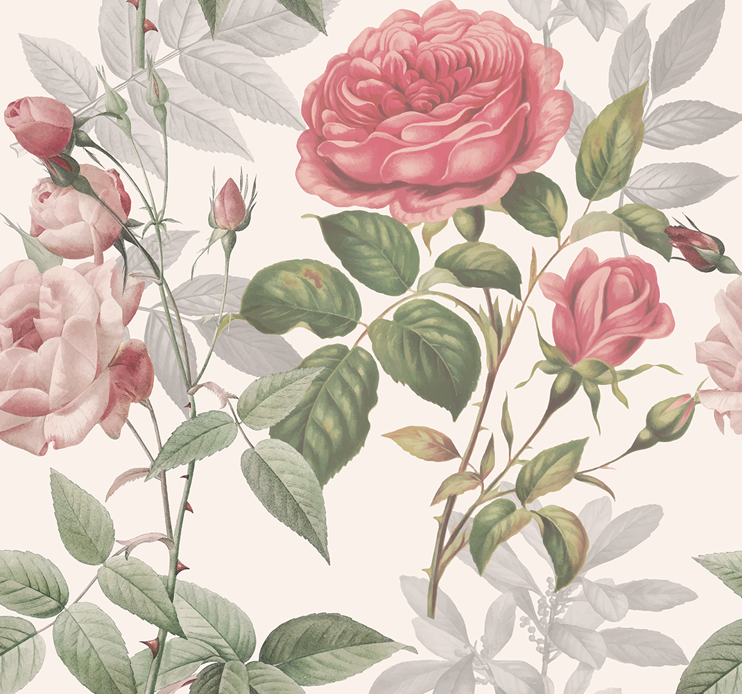 Nature vinyl rug large roses design - TenStickers