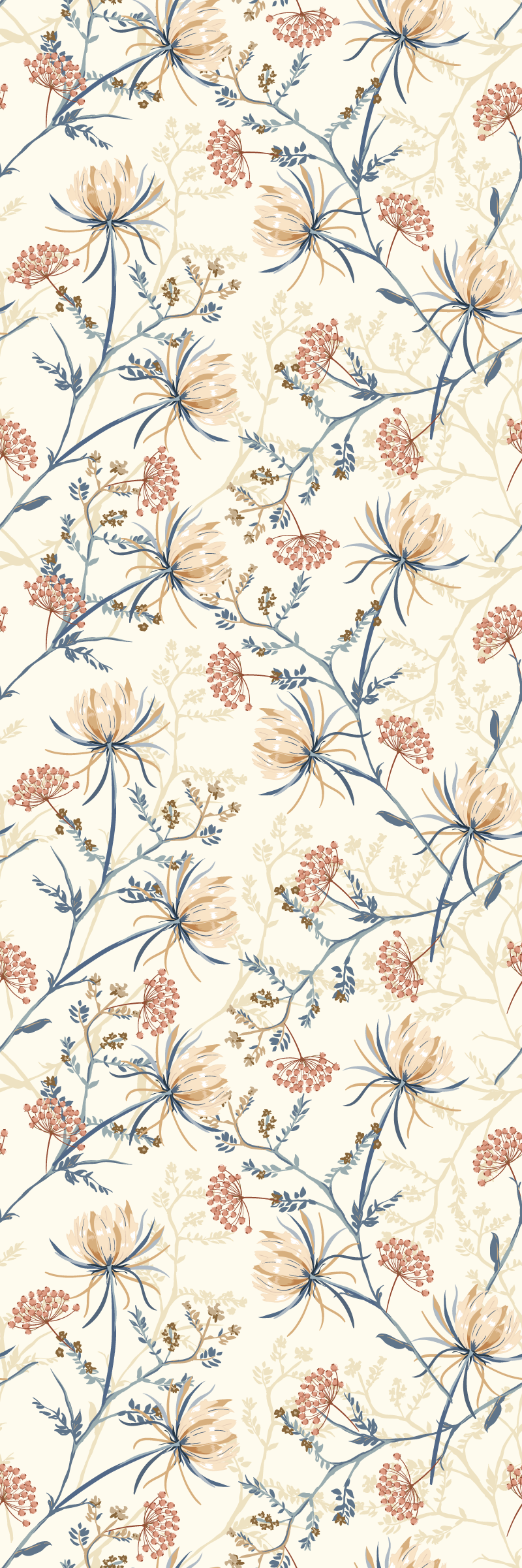 Nature vinyl rug vintage floral design - TenStickers