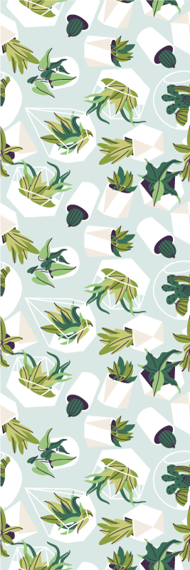 Nature vinyl rug green cactus design - TenStickers