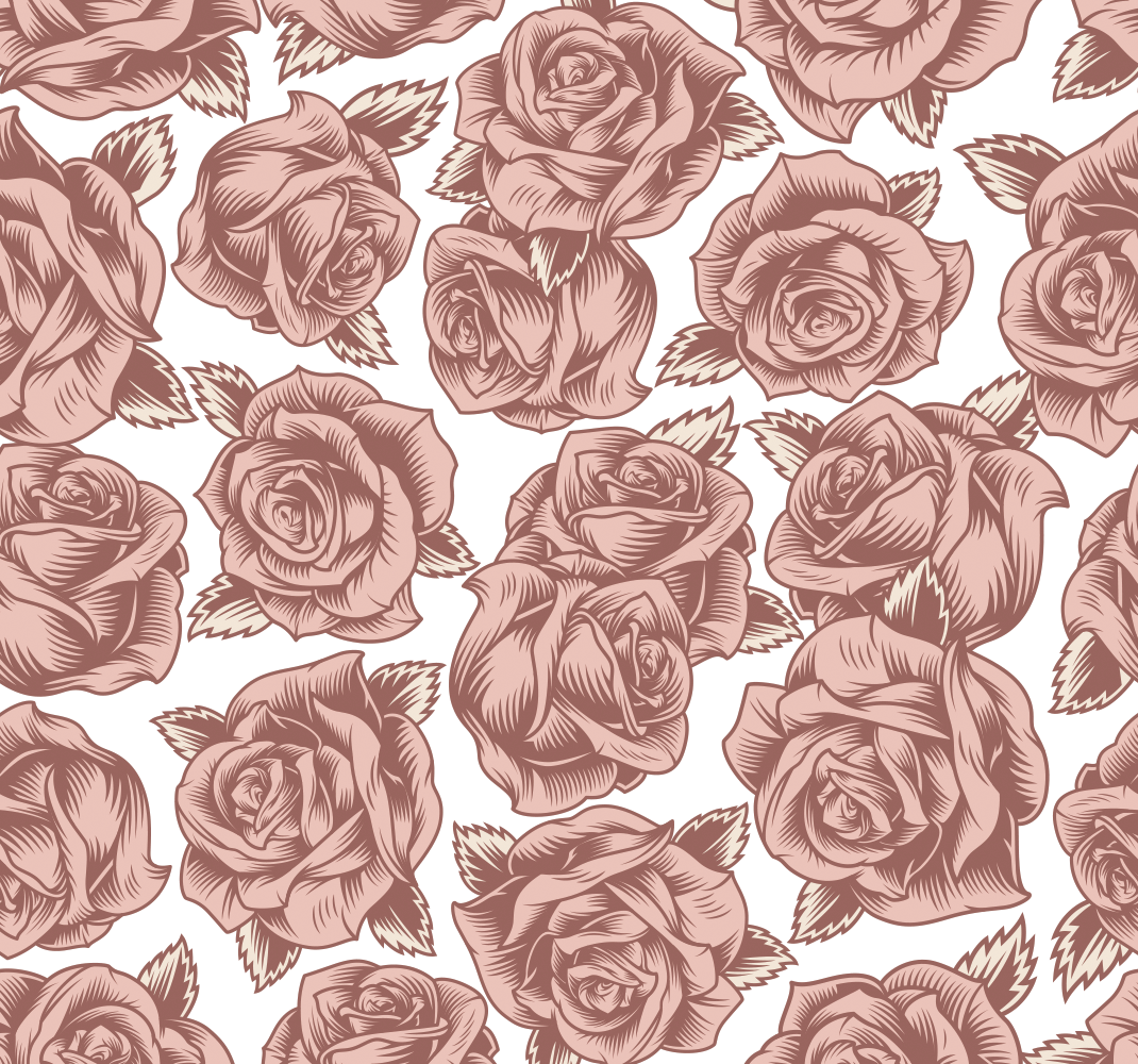 Nature vinyl rug with vintage roses design - TenStickers