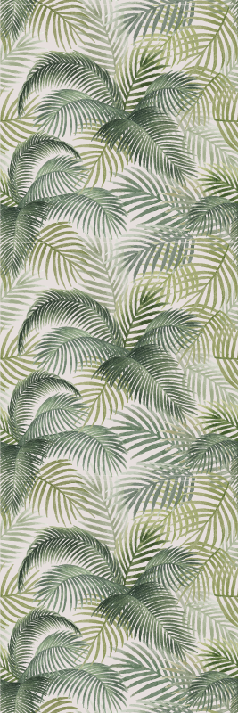Nature vinyl rug with wild green leaves - TenStickers